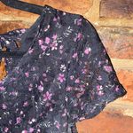 My Michelle  Black Floral Short Sleeve Pleated A-Line Mini Dress Junior's Size 11 Photo 3