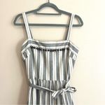 Maggy London Pom Pom Stripe Danni Gray Midi Dress Size 10P Petite Photo 4