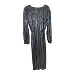 VERO MODA  Curvy Black Silver Shimmer Long Dress Cocktail Party XS/14 Small flaw Photo 4