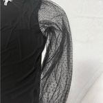 Calvin Klein  Black Top with Sheer Sleeves Photo 6