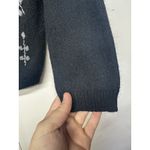 Jaclyn Smith Women’s  Cardigan Sweater Size S Black Floral Embroidered Photo 7