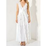 MISA Los Angeles  Claudita Ruffle Maxi Dress, White, XS Photo 1