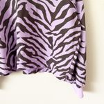 Sundry | Femme Zebra Sweatshirt Purple Black Animal Print Cropped | Size Medium Photo 5
