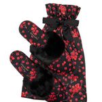 Victoria's Secret Black Red Cherry Satin Slippers Medium Photo 1