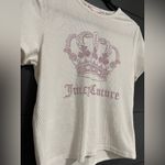 Juicy Couture  Sparkle Gem Short Sleeve Ribbed Y2K Baby Tee Women’s Sz L EUC Photo 1