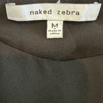 Naked Zebra  Women’s Frill Blouse with Knotted Straps in Black‎ Size Medium Photo 4