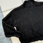 Vince Camuto Women’s XL Black Mock Neck Cable Knit Pullover Relaxed Fit Sweater Photo 6