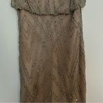 Adrianna Papell Champagne Beaded Sequin Wedding Guest Dress Photo 5