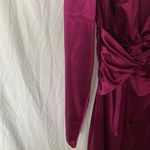 EXPRESS : Metallic Purple Plunging neckline- side slit-long sleeve- Dress- S Photo 9