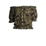 No Boundaries Off the shoulder camouflage top‎ Photo 2