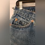 RE/DONE REDONE Blue Relaxed Crop Red Paint Splatter Women’s Cotton Denim Jeans Size 24 Photo 7