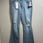Seven7  Sky Blue Distressed Flare Jeans Photo 0