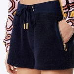 Tory Burch NWT 6 Josie cotton terry pull-on mini beach shorts gold hardware Navy Photo 0