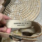 Fly London Women’s Yall T-strap Metallic Beige Leather Wedge Sandals 41/US 10.5 Photo 11