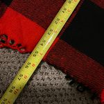 Buffalo Check Print Plaid Giant Wrap Scarf Red Photo 3