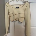 Cider Beige Stitching Rib Top Photo 3