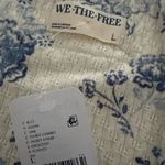 Free People NWT We the Free  Clover Thermal long sleeve top blue white Large Photo 4