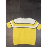 Jeanne pierre Jeannie Pierre Yellow & White Ribbed Sweater - Stylish Colorblock Design B-25 Photo 3