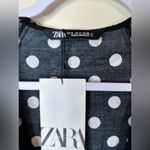 ZARA Women’s Small Black White Polka Dot Layered Flounce Flare Asymmetric Dress Photo 2