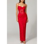 Nookie Lene Lace Maxi Dress W/ Gloves, Red, Small Photo 4
