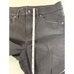 EXPRESS  Black MidRise Skinny Jeans Distressed Raw Hem Size 6 | Grunge Chic | Y2K Photo 9