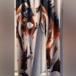 Beige stretch comfortable pants with a horse print size XL Brown Photo 0