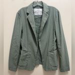 Frank & Eileen Dublin Blazer Open Front Pockets Cotton Flax Stretch Green Size L Size L Photo 4