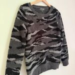 Barefoot Dreams CozyChic Seaside Pullover Sweater Carbon Camo Black Grey Size XS Photo 3