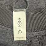 GIGI C Isabella Pullover Top Women's Medium Black Long Sleeve Cropped Textured Photo 5