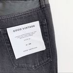 Good American Good Vintage Straight Jeans High Rise Leather Trim Black Size 0 Photo 6