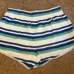 Saks 5th Avenue Saks Fifth Avenue White, Blue, Teal Stripe Lounge Shorts Size X-Small Photo 5