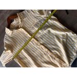 Marine layer  Jane Relaxed Linen Shirt Yellow/ White Striped Women’s size Medium Photo 9
