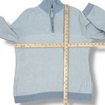 Liz Claiborne  Striped Multi Knit Quarter Zip Mock Neck Sweater Blue White XL Photo 9