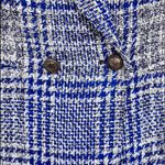 ZARA  Frock Blazer Coat Plaid Pronounced Shoulders Blue/White Color Size XS NWT. Photo 7