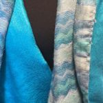 Quillari Blue and Gray Chevron Infinity Scarf made in Ecuador Photo 1