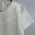 Maje White Short Sleeve Ruffle Blouse/Top Size Small Photo 3