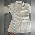 ZARA  cream satin ruched blouse Photo 7