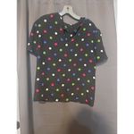 Kasper for A.S.L Polka Dot Shirt, Women's Size 6 Short Sleeve Blouse Office Wear Black Photo 1