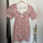 NWT  Dresses Adelyn Rae Karina Tie Front Minidress In Pink Floral Photo 3