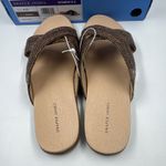 Draper James NEW  Women's Size 8 Raffia Cross Strap Slip On Sandals, “Alex” Brown Photo 6