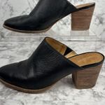 Madewell Womens The Harper Mule J8560 Size 8.5 Black Leather Stacked Heel Photo 5