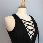 Urban Outfitters Glamorous Black Suede Lace Up V-Neck Bodysuit Photo 2