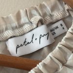 Petal and Pup  Beige Cut Out Gingham Dress 100% Cotton Mini Puff Sleeves Size 4 Photo 7