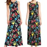 Calvin Klein Black & Florals Flared A-Line Skirt Maxi Dress M Medium Photo 15