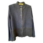 Karl Lagerfeld  Paris size M blue black sweater cardigan wool blend Photo 1