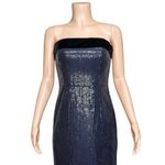 Monique Lhuillier ML Reese Sequined Strapless Gown, Navy Midnight, 6 (US) Photo 6