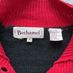 Vintage Bechamel Women’s Knitted Crochet Holiday Sweater Cardigan Size Medium Black Photo 7