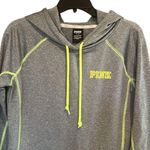 PINK - Victoria's Secret Victoria's Secret PINK Gray Hoodie with Neon Accents Photo 2