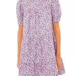 Pomander Place Lilac Floral Quinn Women’s Dress Size M Mini Dress Tiered Purple Size M Photo 0