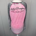 Harley Davidson Pink Ribbon Heather Waffle Baseball T Photo 3
